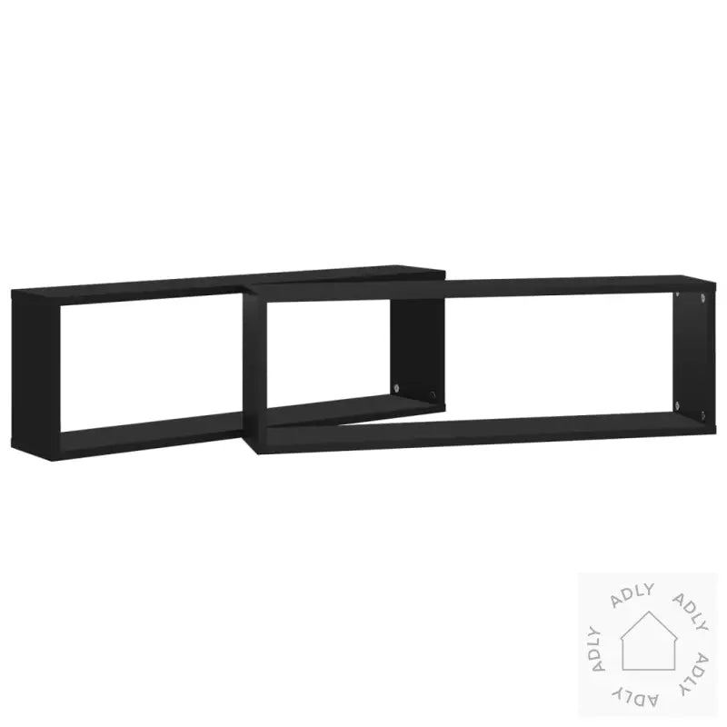 Vegghyller Kubeformet 2 Stk Svart 80X15X26,5 Cm Konstruert Tre