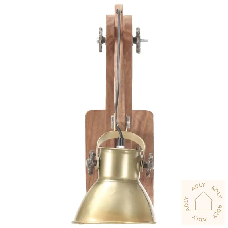 Vegglampe I Industriell Stil Messing Rund E27