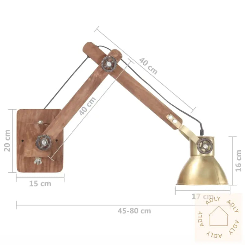 Vegglampe I Industriell Stil Messing Rund E27
