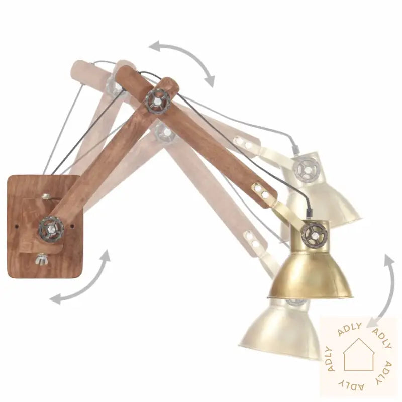 Vegglampe I Industriell Stil Messing Rund E27