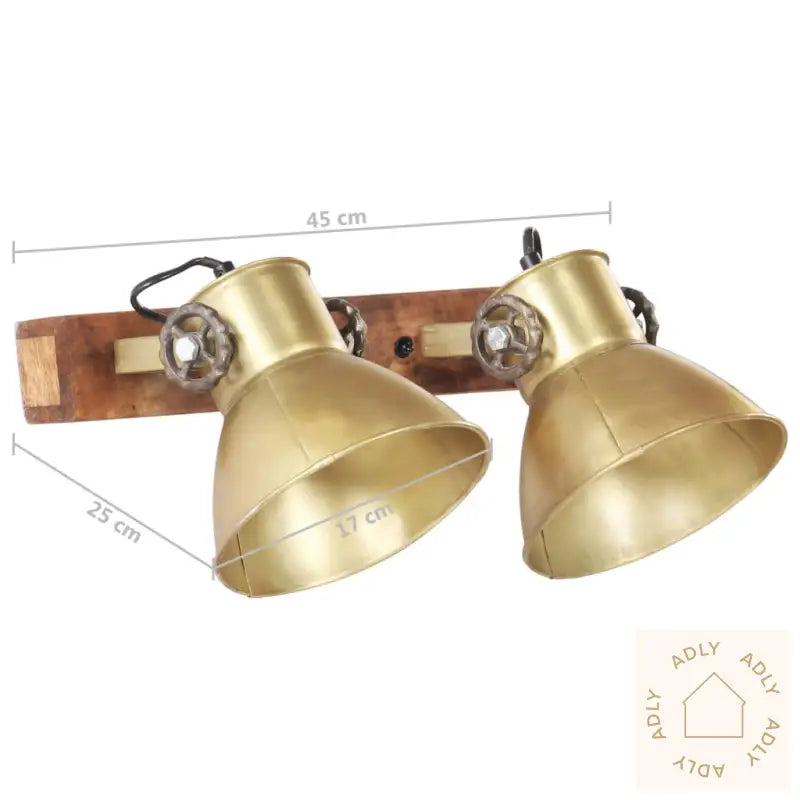 Industriell Vegglampe Messing 45X25 Cm E27