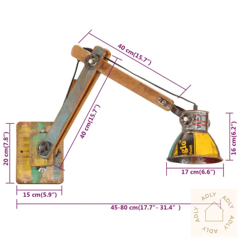 Vegglampe I Industriell Stil Flerfarget Rund E27