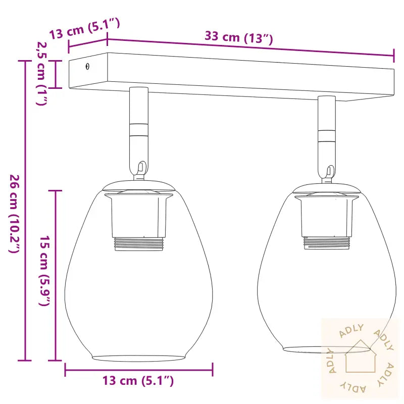 Taklamper Med Justerbar Glasskjerm Anthracite E27