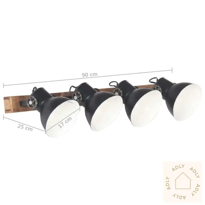 Industriell Vegglampe Svart 90X25 Cm E27