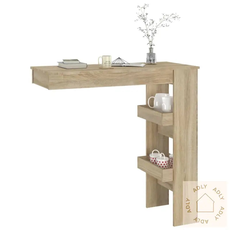 Veggmontert Barbord Sonoma Eik 102X45X103,5 Cm Konstruert Tre