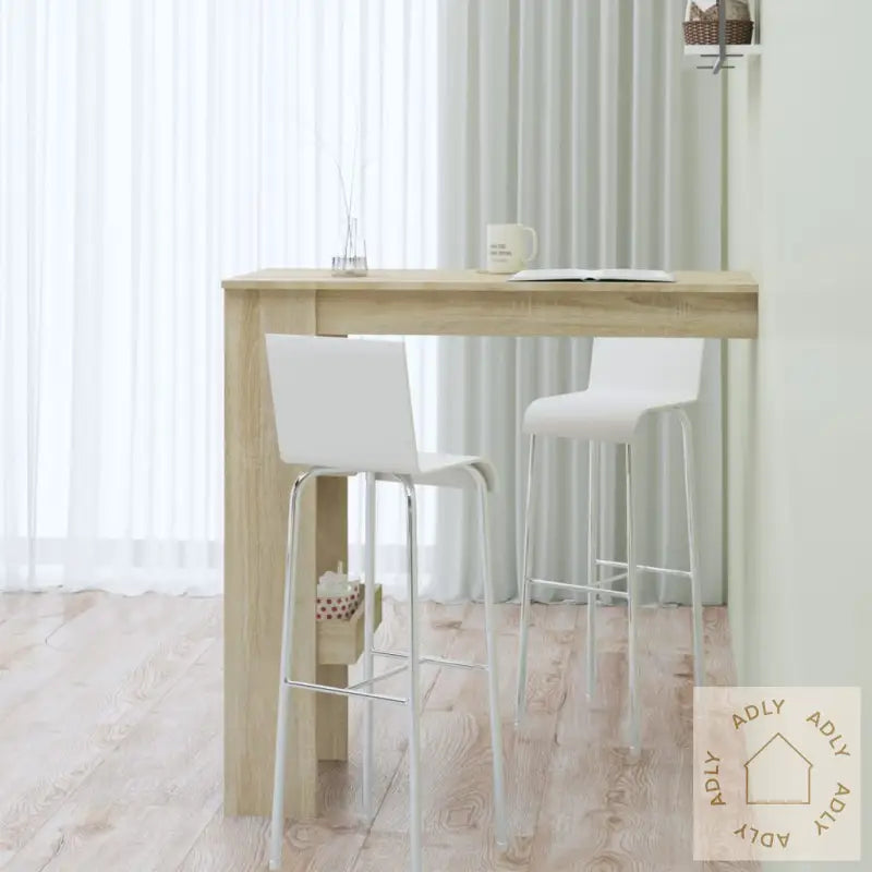 Veggmontert Barbord Sonoma Eik 102X45X103,5 Cm Konstruert Tre