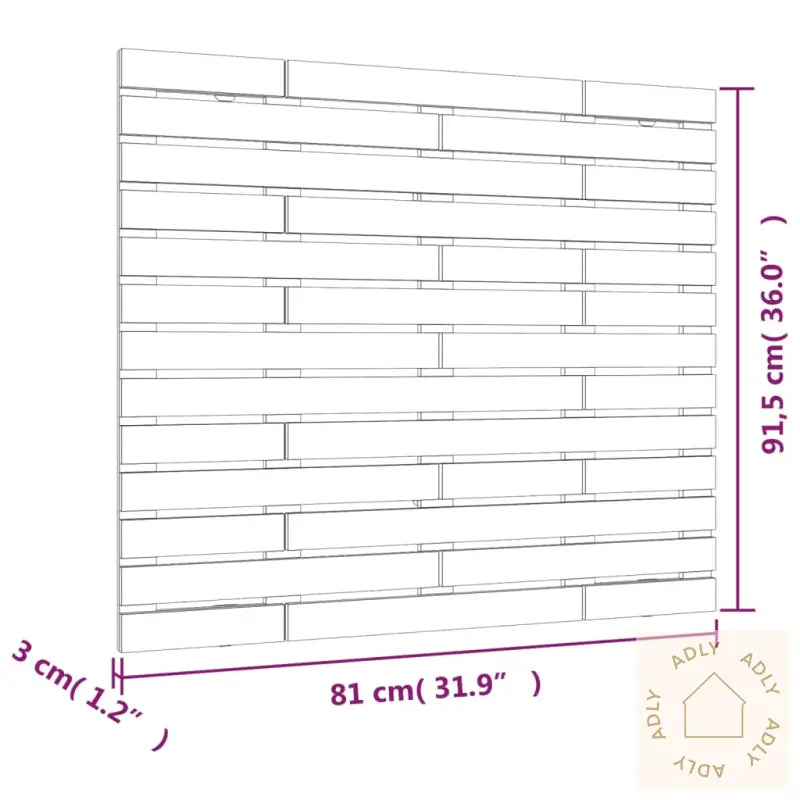 Veggmontert Sengegavl Svart 81X3X91,5 Cm Heltre Furu