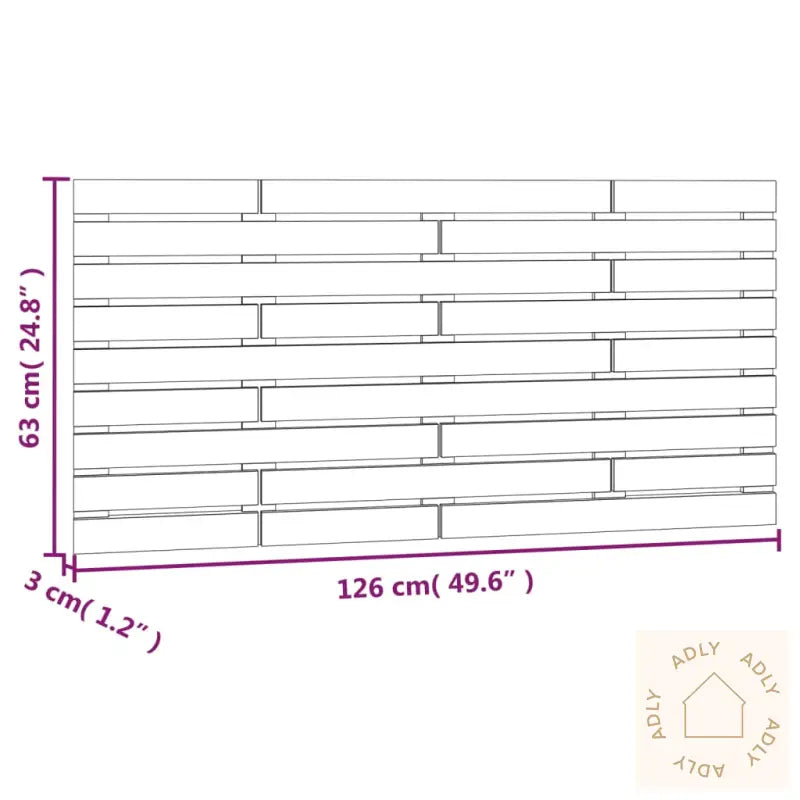 Veggmontert Sengegavl Svart 126X3X63 Cm Heltre Furu