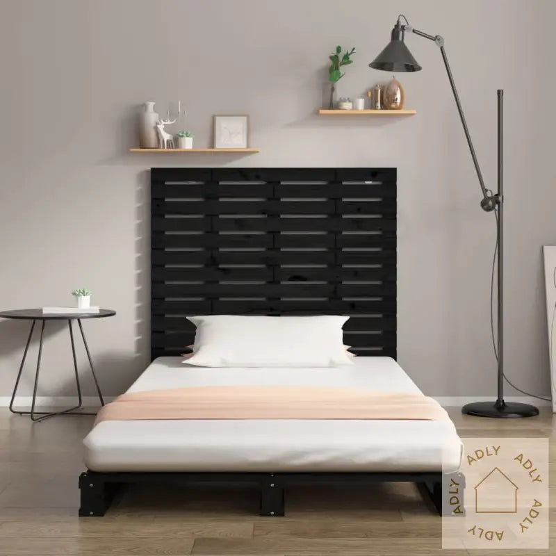 Veggmontert Sengegavl Svart 81X3X91,5 Cm Heltre Furu