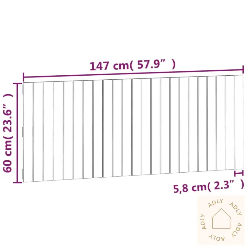 Veggmontert Hodegavl 147X3X60 Cm Heltre Furu