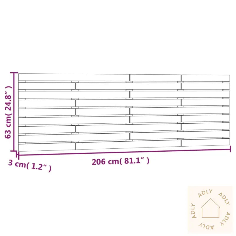 Veggmontert Hodegavl 206X3X63 Cm Heltre Furu
