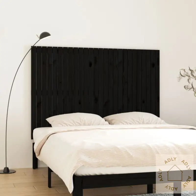 Veggmontert Sengegavl Svart 166X3X110 Cm Heltre Furu