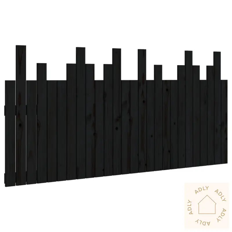 Veggmontert Sengegavl Svart 166X3X80 Cm Heltre Furu