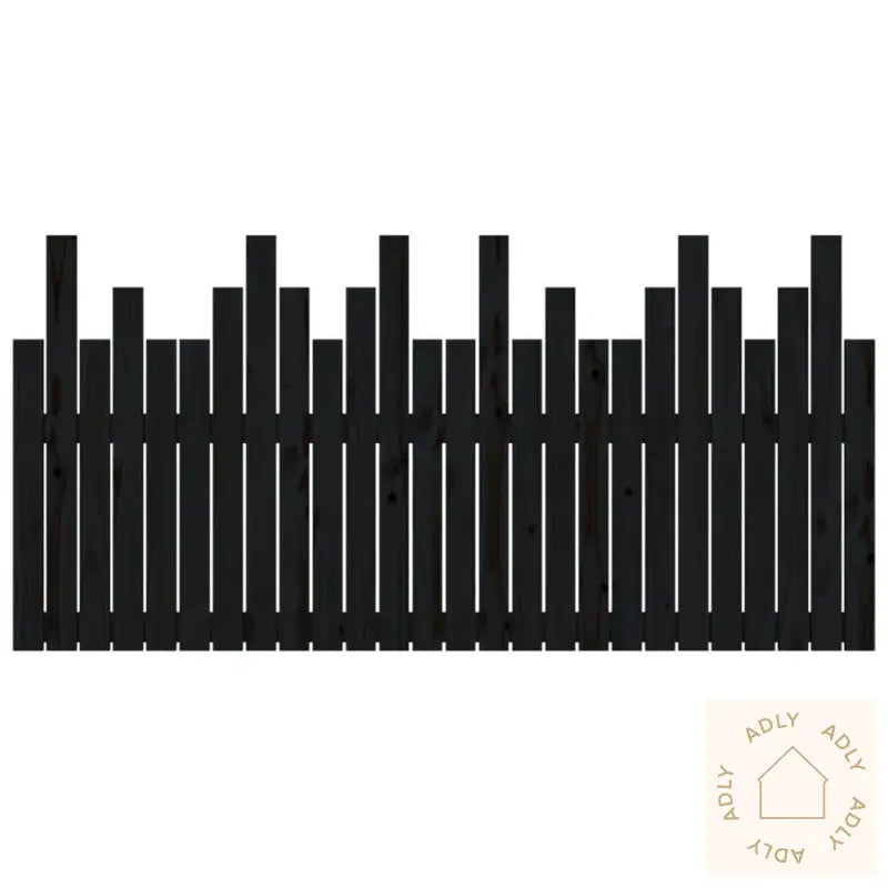 Veggmontert Sengegavl Svart 166X3X80 Cm Heltre Furu