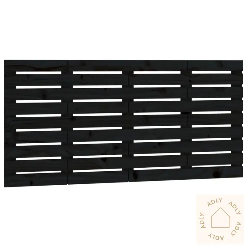 Veggmontert Sengegavl Svart 146X3X63 Cm Heltre Furu