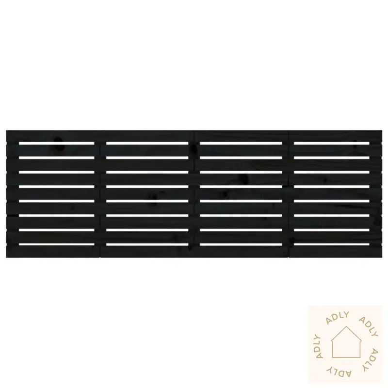 Veggmontert Sengegavl Svart 166X3X63 Cm Heltre Furu
