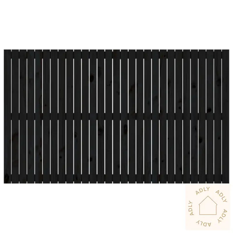 Veggmontert Sengegavl Svart 185X3X110 Cm Heltre Furu