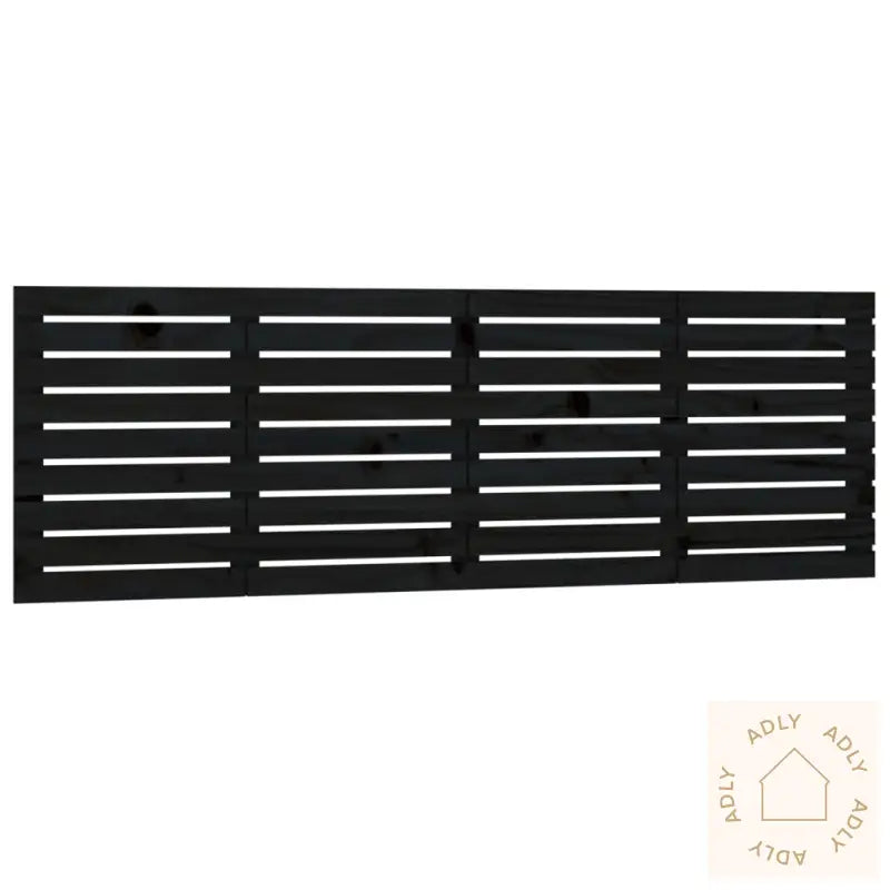 Veggmontert Sengegavl Svart 166X3X63 Cm Heltre Furu