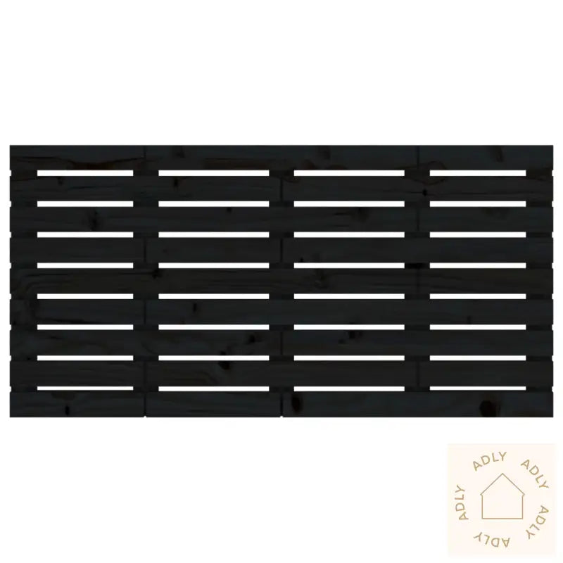Veggmontert Sengegavl Svart 146X3X63 Cm Heltre Furu