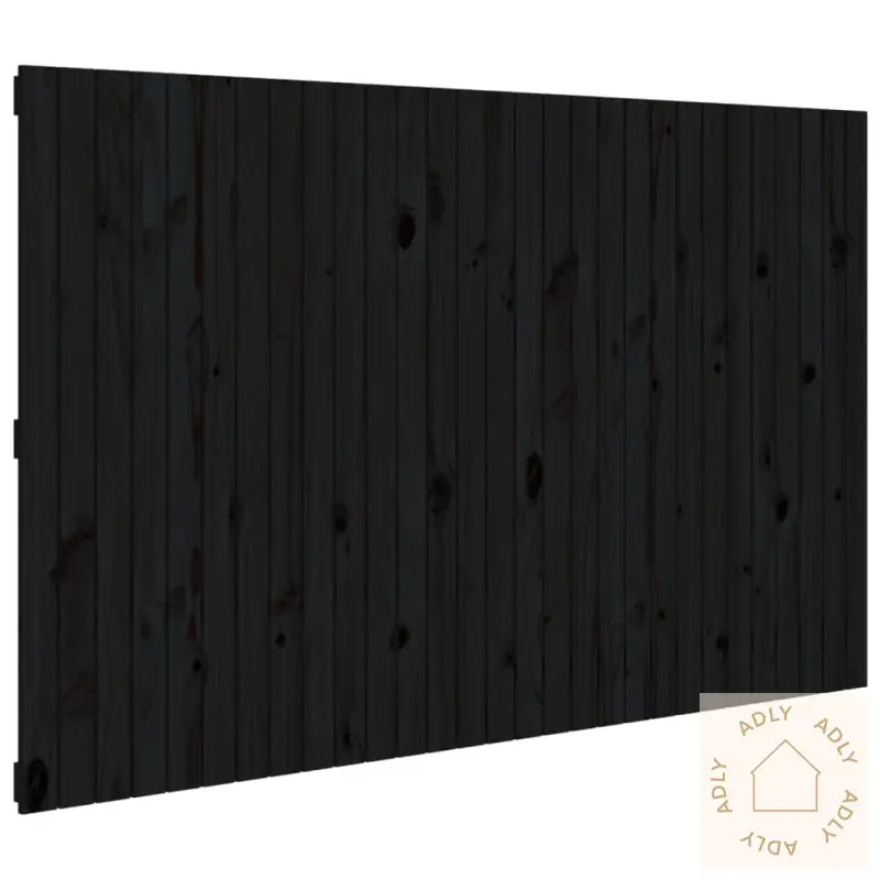 Veggmontert Sengegavl Svart 185X3X110 Cm Heltre Furu