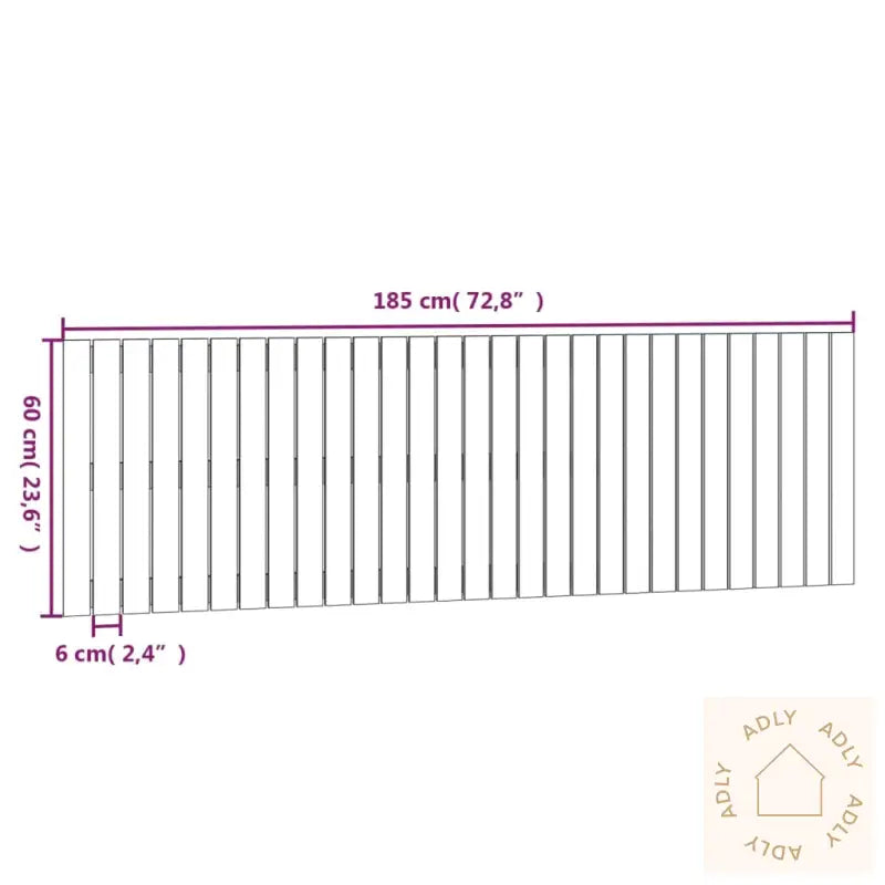 Veggmontert Hodegavl 185X3X60 Cm Heltre Furu