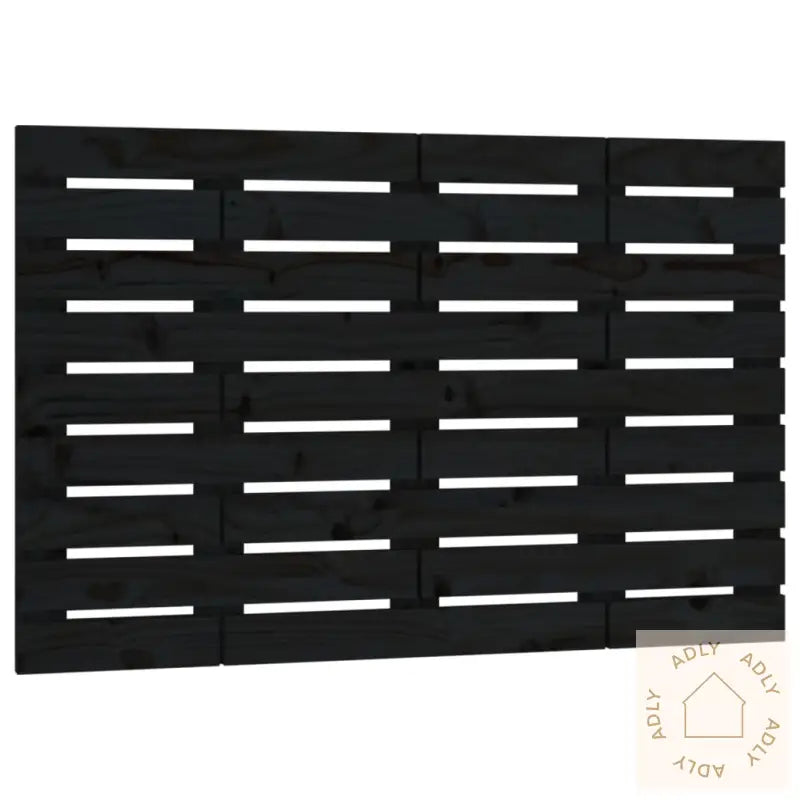 Veggmontert Sengegavl Svart 96X3X63 Cm Heltre Furu
