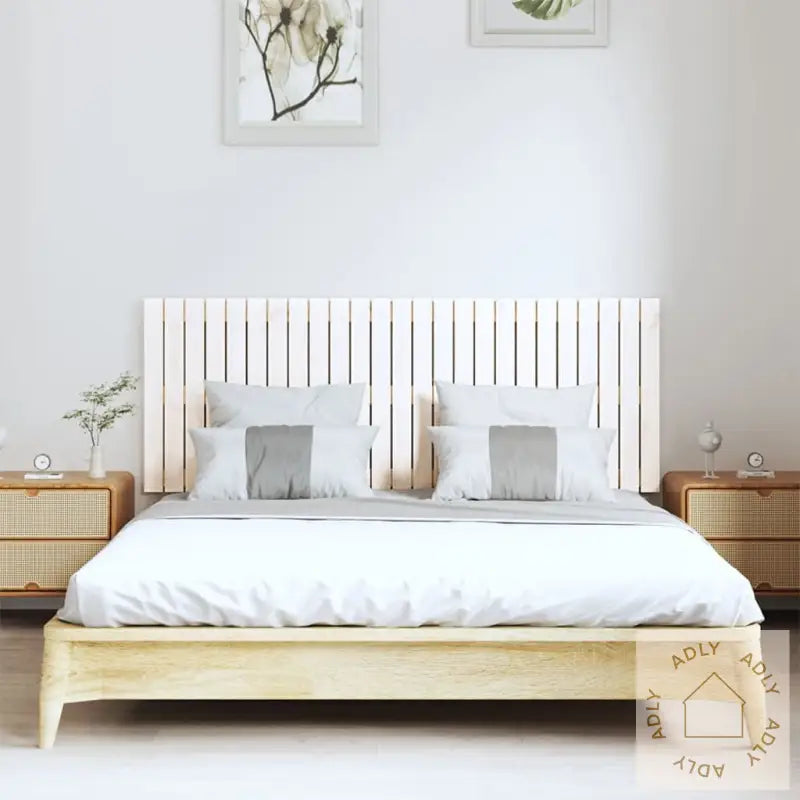Veggmontert Sengegavl Hvit 159,5X3X60 Cm Heltre Furu