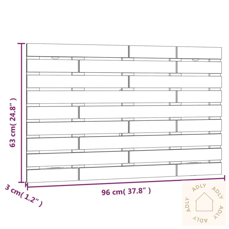 Veggmontert Sengegavl Svart 96X3X63 Cm Heltre Furu