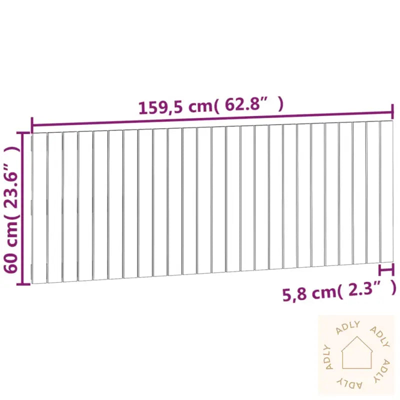 Veggmontert Sengegavl Hvit 159,5X3X60 Cm Heltre Furu