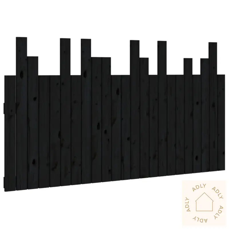 Veggmontert Sengegavl Svart 146,5X3X80 Cm Heltre Furu