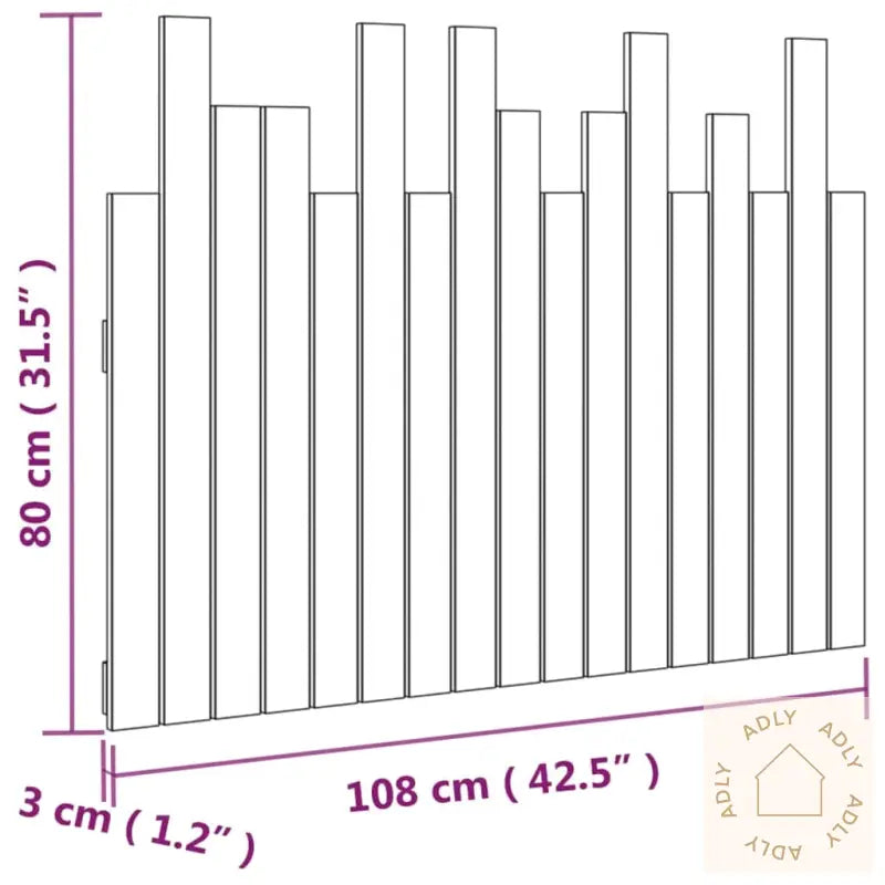 Veggmontert Sengegavl 108X3X80 Cm Heltre Furu