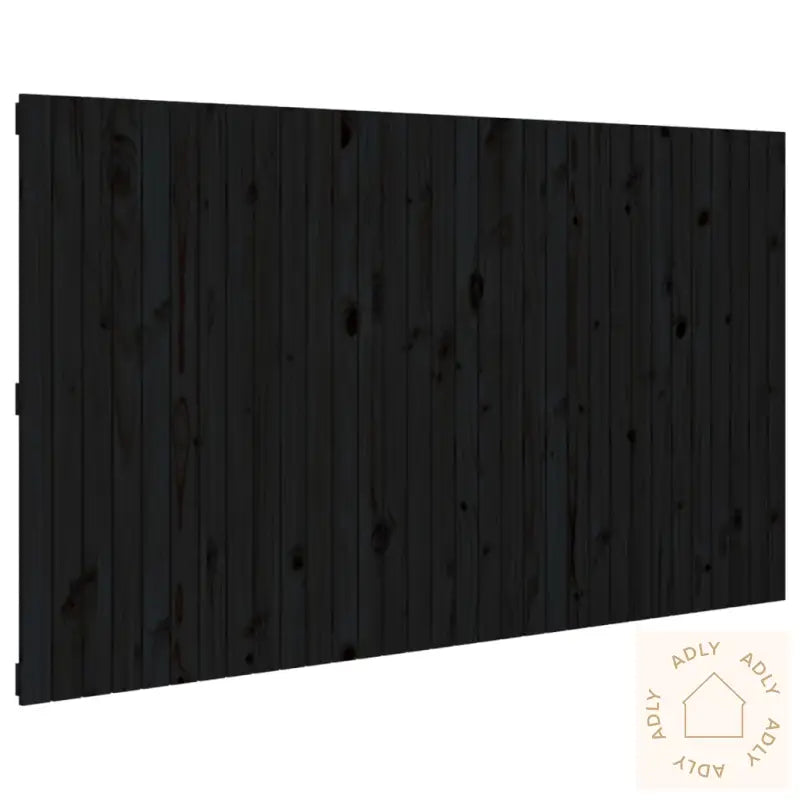 Veggmontert Sengegavl Svart 204X3X110 Cm Heltre Furu