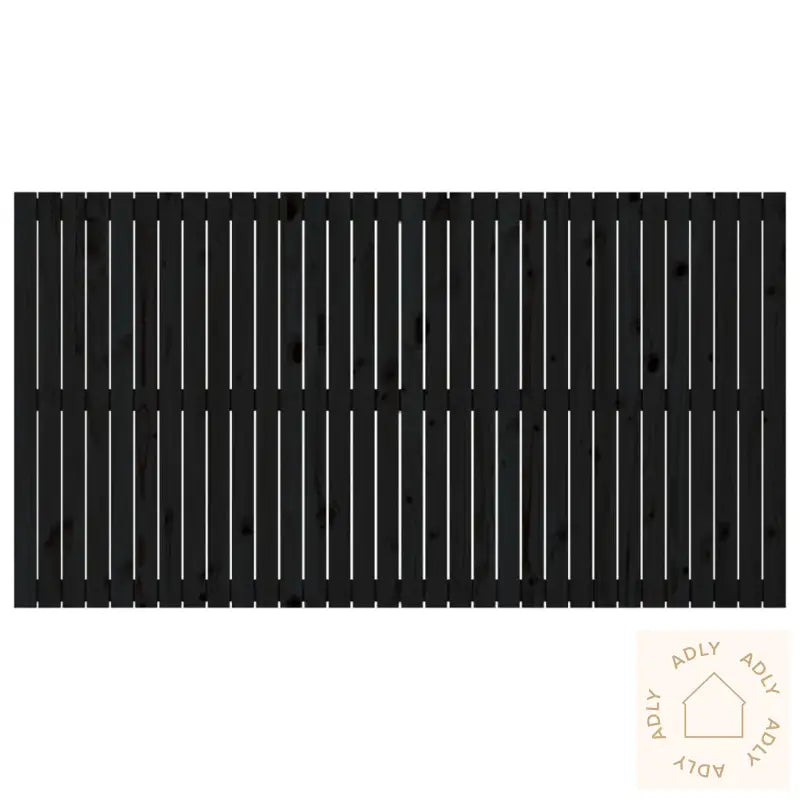 Veggmontert Sengegavl Svart 204X3X110 Cm Heltre Furu