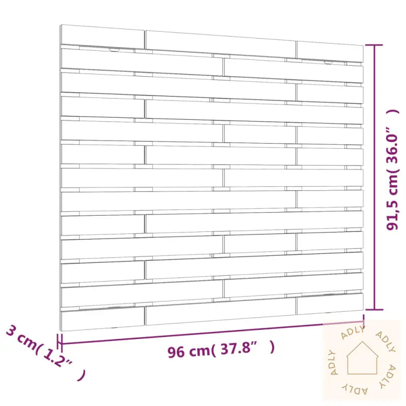 Veggmontert Sengegavl Svart 96X3X91,5 Cm Heltre Furu
