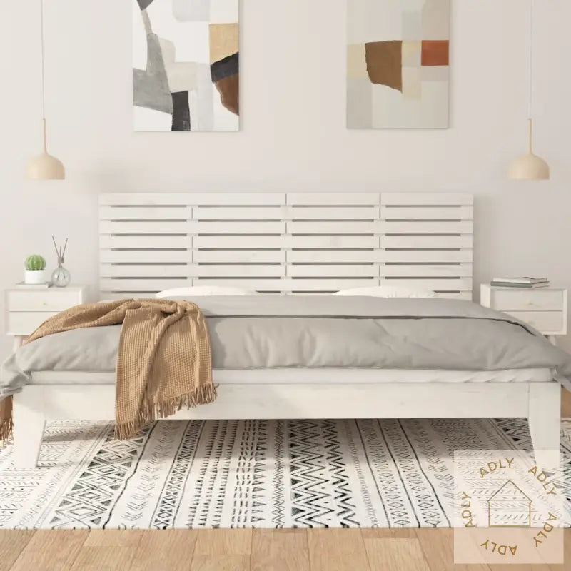 Veggmontert Sengegavl Hvit 206X3X63 Cm Heltre Furu