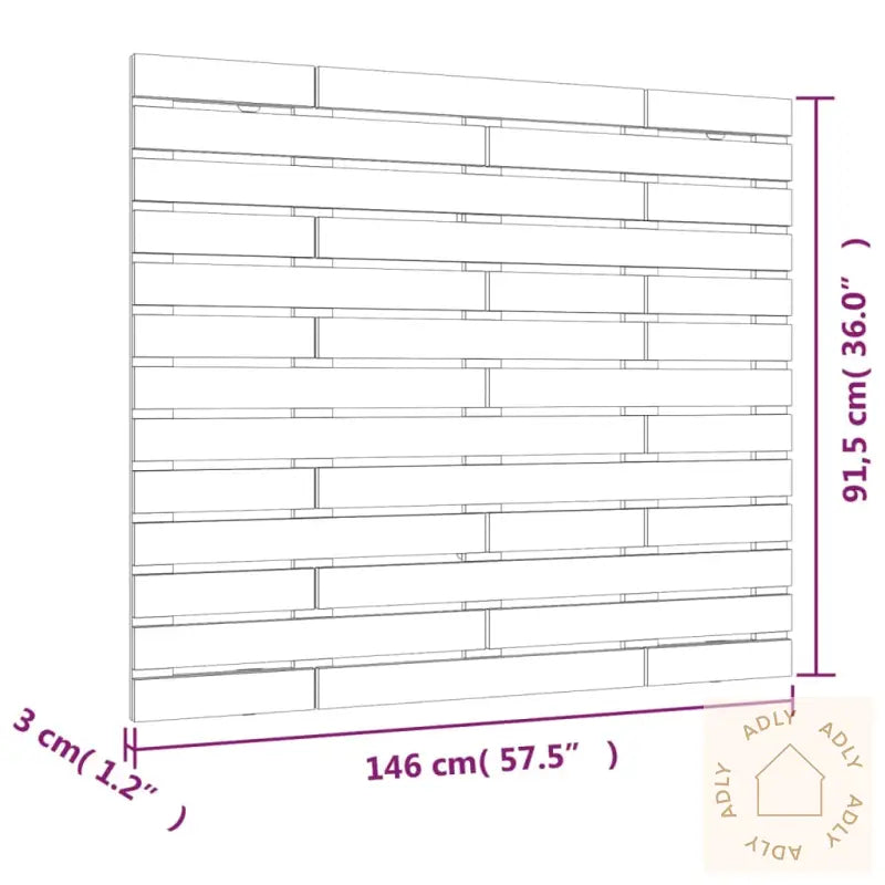 Veggmontert Sengegavl Svart 146X3X91,5 Cm Heltre Furu