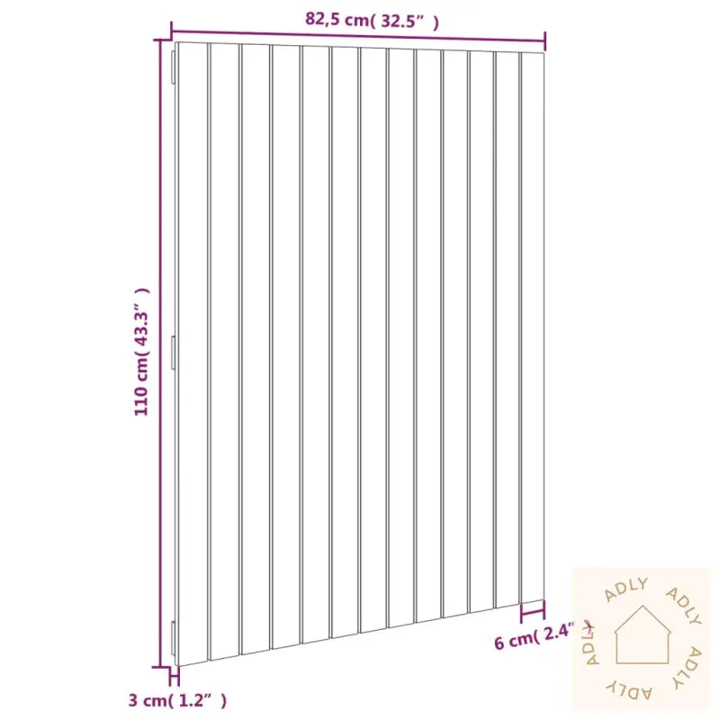 Veggmontert Sengegavl Hvit 82,5X3X110 Cm Heltre Furu