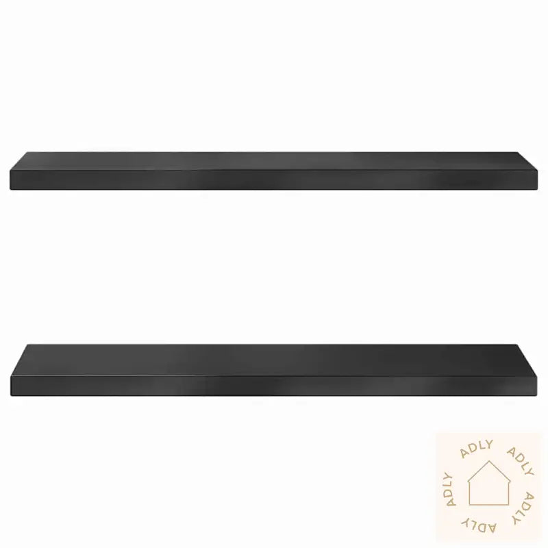 Vegghyller 2 Stk 75X23,5X3 Cm Svart Rustfritt Stål
