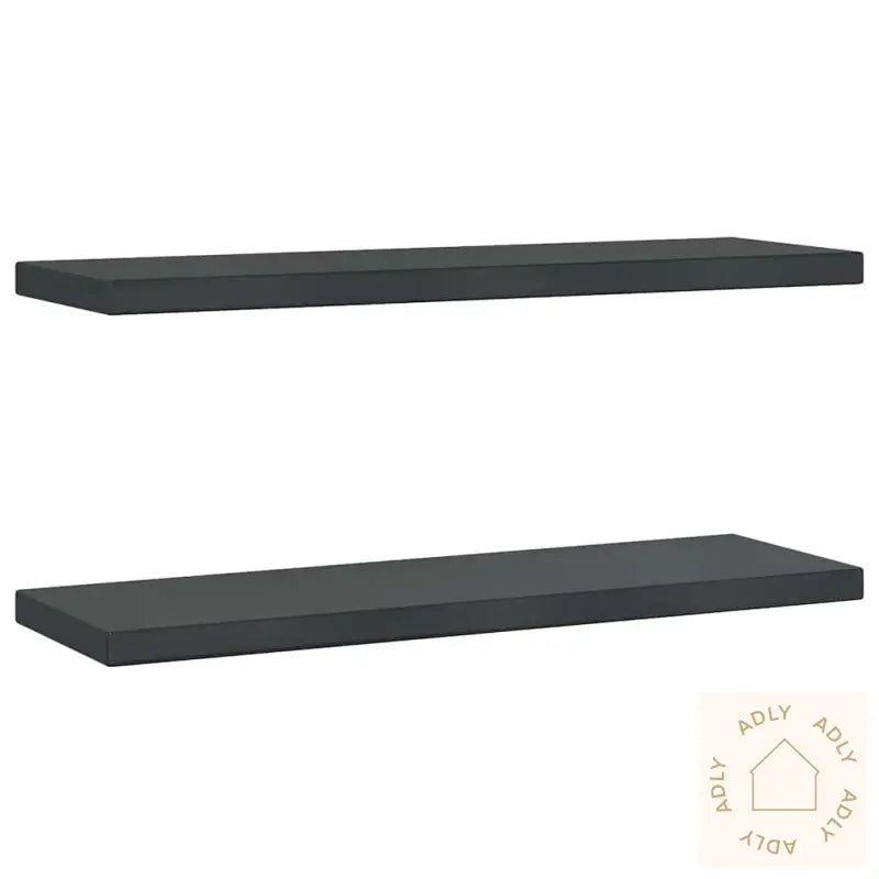Vegghyller 2 Stk 75X23,5X3 Cm Svart Rustfritt Stål