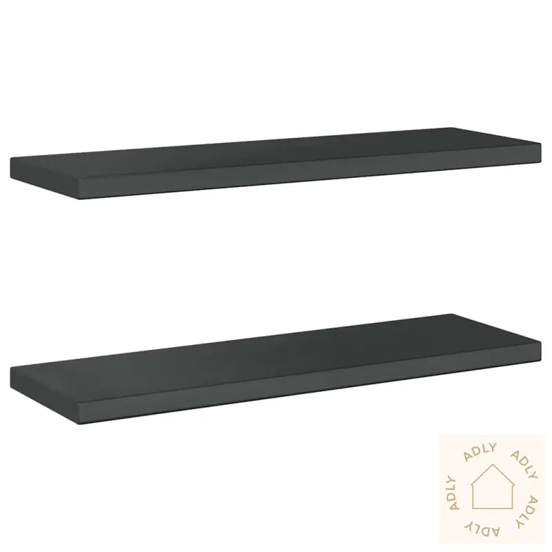 Vegghyller 2 Stk 75X23,5X3 Cm Svart Rustfritt Stål