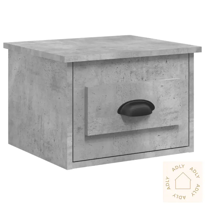 Veggmonterte Nattbord 2 Stk Betonggrå 41,5X36X28 Cm