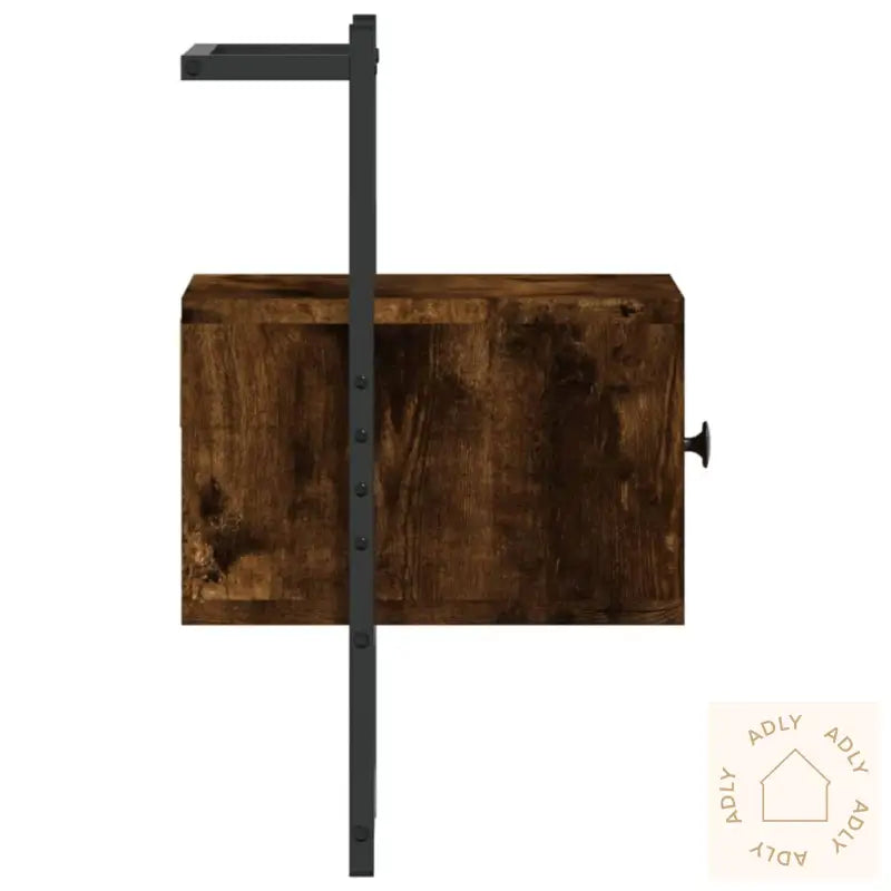 Nattbord Veggmontert 2 Stk Røkt Eik 35X30X51 Cm Konstruert Tre