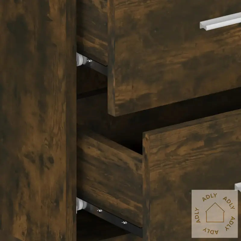 Veggmonterte Nattbord 2 Stk Røkt Eik