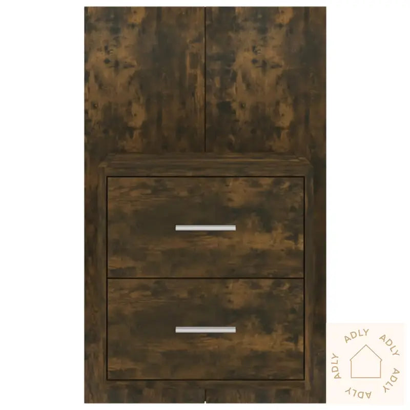 Veggmonterte Nattbord 2 Stk Røkt Eik