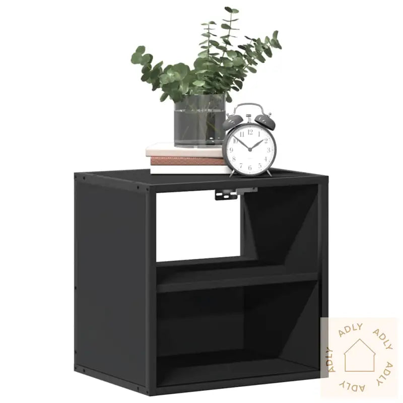 Veggmonterte Nattbord 2 Stk Svart 40X31X39,5 Cm