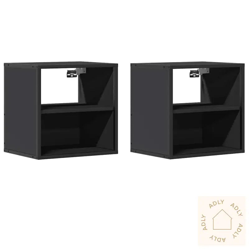 Veggmonterte Nattbord 2 Stk Svart 40X31X39,5 Cm