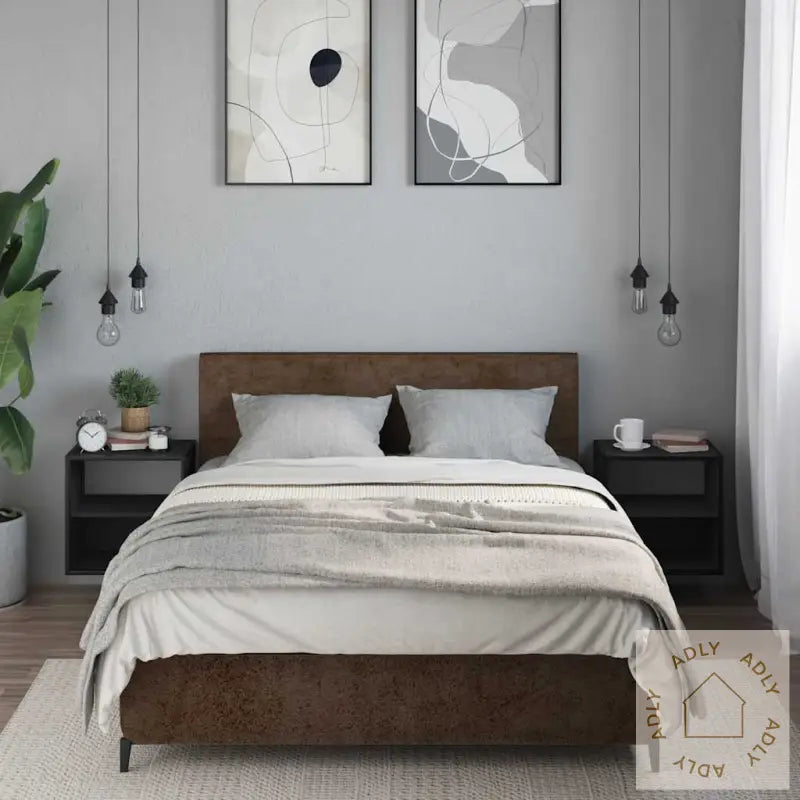 Veggmonterte Nattbord 2 Stk Svart 40X31X39,5 Cm