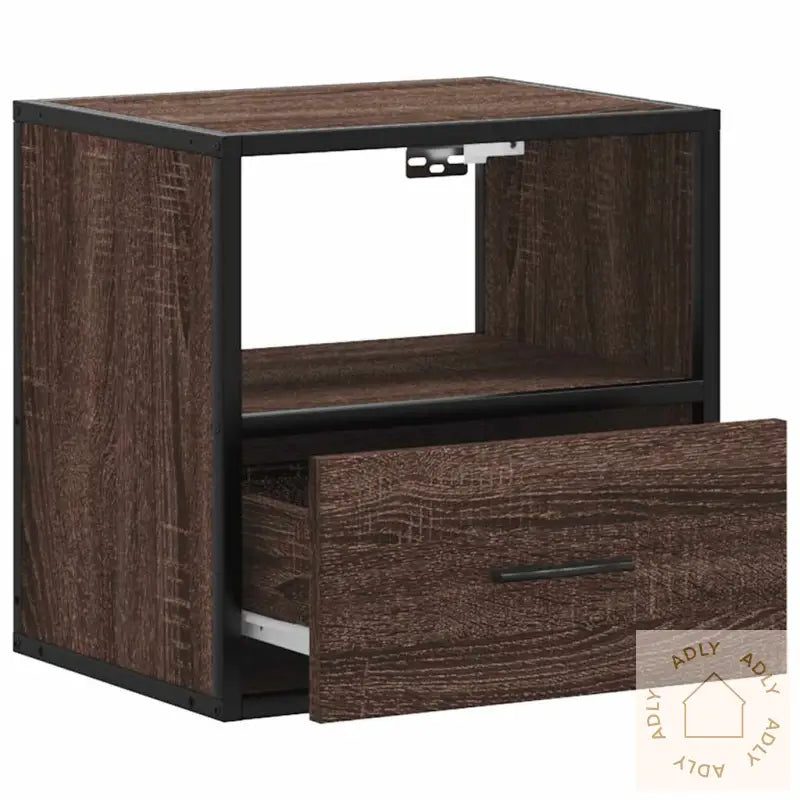 Veggmonterte Nattbord 2 Stk Brun Eik 40X31X39,5 Cm