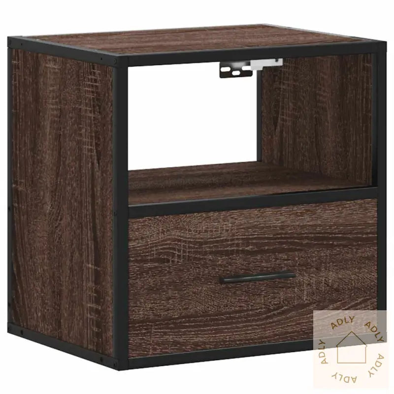 Veggmonterte Nattbord 2 Stk Brun Eik 40X31X39,5 Cm