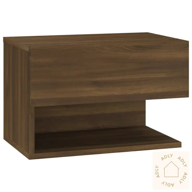 Veggmonterte Nattbord 2 Stk Brun Eik